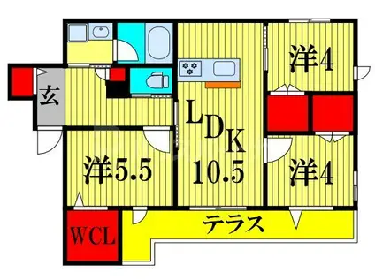 KALANCHOE(3LDK/1階)の間取り写真