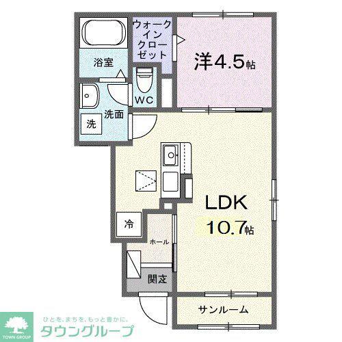 セレーネ(1LDK/1階)の間取り写真