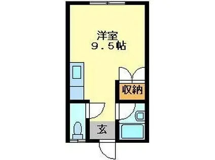 パンションさいとう2(ワンルーム/1階)の間取り写真