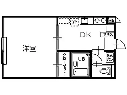 CITY SIDE大工町(1DK/3階)の間取り写真