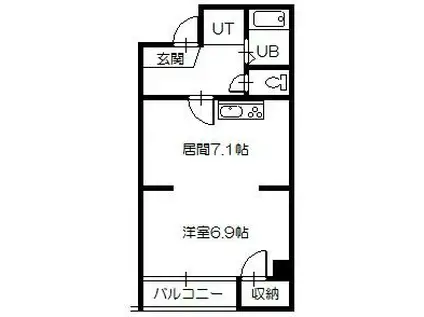 ESY旭川(1DK/6階)の間取り写真