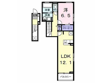 AZガーデン・ソレイユ(1LDK/2階)の間取り写真