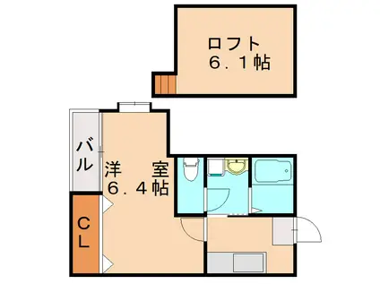 クリスタルK九大南(1K/2階)の間取り写真