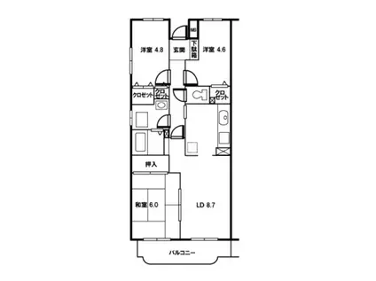ガーデンヴィラ大宮(3LDK/4階)の間取り写真