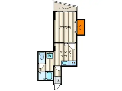 クレール隅田公園(1DK/5階)の間取り写真