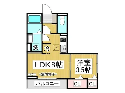 コラージュくりた(1LDK/3階)の間取り写真