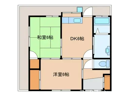 鈴川アパート(2DK/2階)の間取り写真