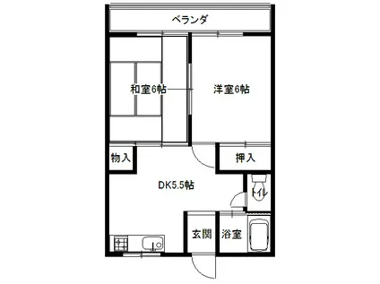 コーポつかだ(2DK/1階)の間取り写真