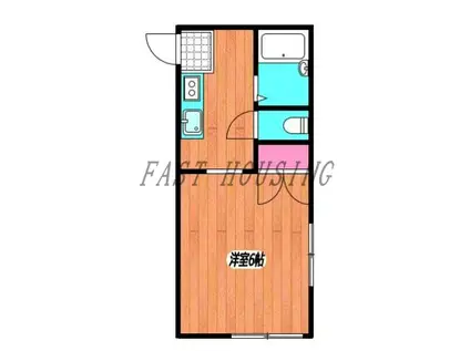 南台ハウス(1K/1階)の間取り写真