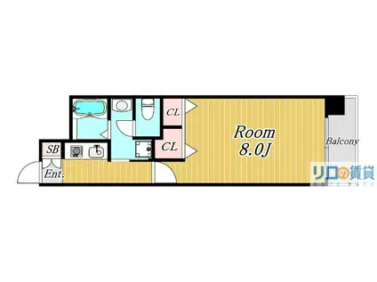 アスリート新大阪II(1K/6階)の間取り写真