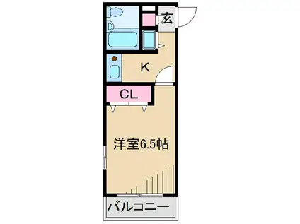 新丸子ダイカンプラザCITYII(1K/4階)の間取り写真