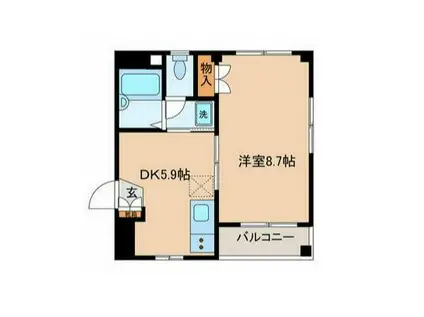 パイニーメゾン清澄(1DK/2階)の間取り写真