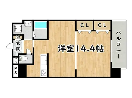 グレース元今里(ワンルーム/7階)の間取り写真