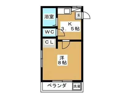 サンライトR(1K/1階)の間取り写真