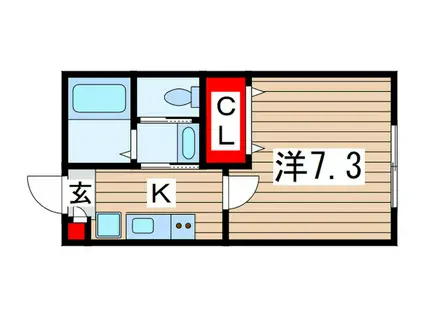 DIARIO(1K/1階)の間取り写真