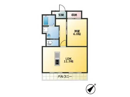 パル駒込(1LDK/5階)の間取り写真