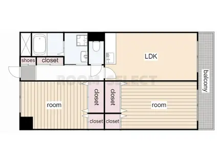 フォレストY(2LDK/3階)の間取り写真