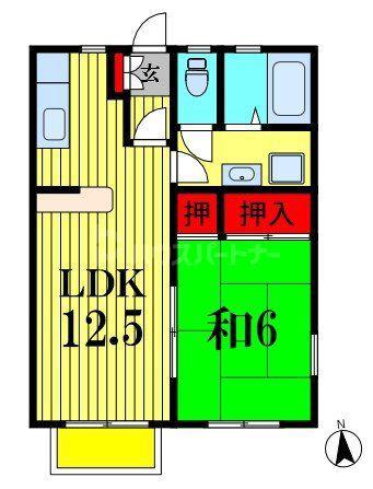 プレジオ.TI(1LDK/2階)の間取り写真