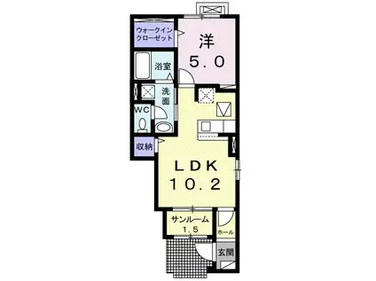 サニーメゾン(1LDK/1階)の間取り写真