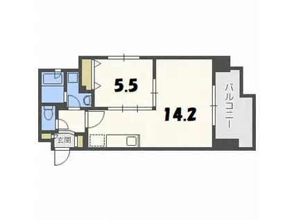 レジディア北3条(1LDK/2階)の間取り写真