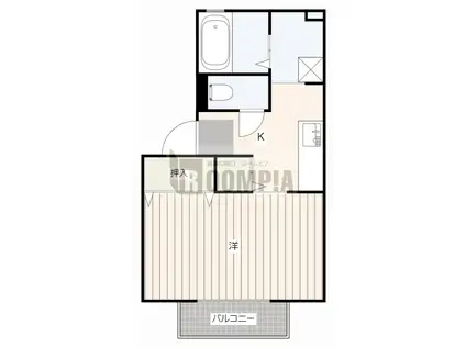 一彗館I・II(1K/1階)の間取り写真