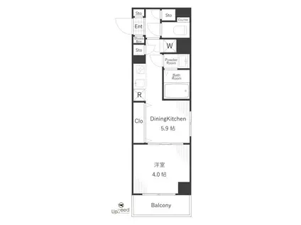 エステムコート横濱大口(1DK/3階)の間取り写真