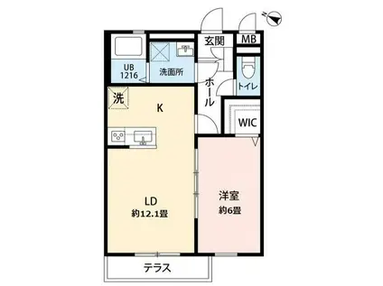 クレール太陽(1LDK/2階)の間取り写真