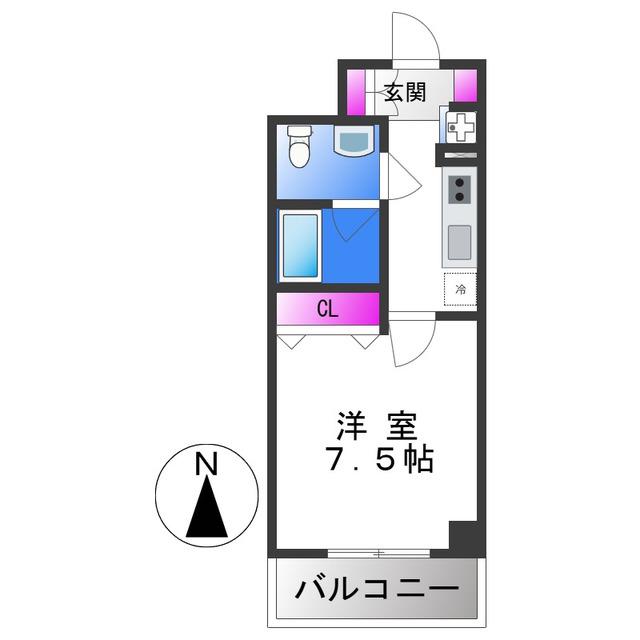 BRVEGHEL(1K/2階)の間取り写真