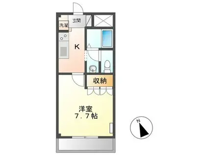 ルビコン(1K/1階)の間取り写真