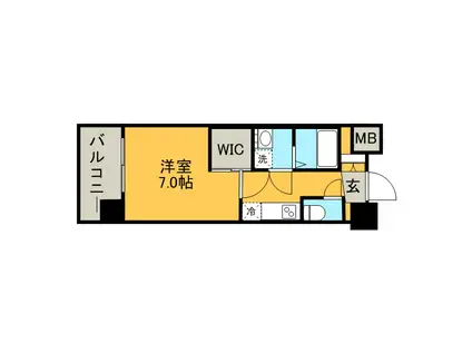 エンクレスト博多駅東(1K/3階)の間取り写真