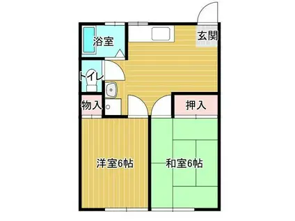 イーストハイツ(2DK/2階)の間取り写真