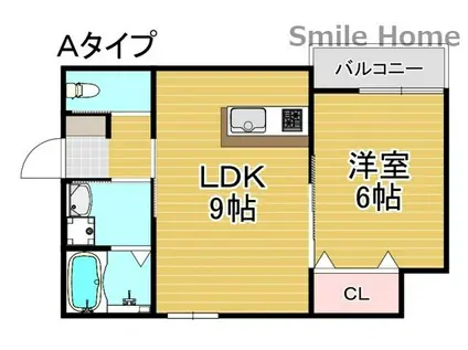 ル・レーヴ千本北III(1LDK/2階)の間取り写真