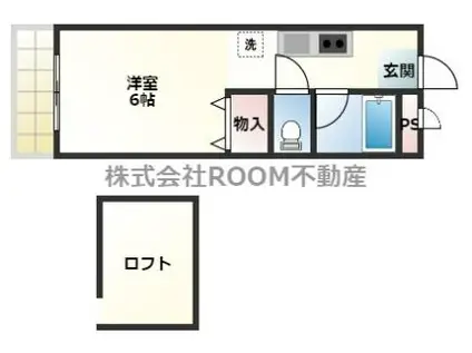 メイプルコート 一万城(1K/2階)の間取り写真