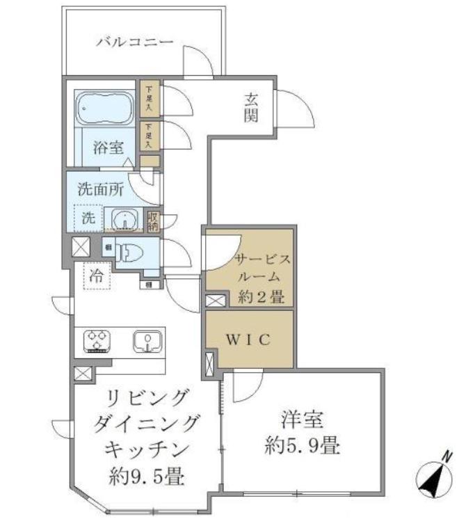 COMPOSITE高輪 コンポジット高輪(1SLDK/4階)の間取り写真