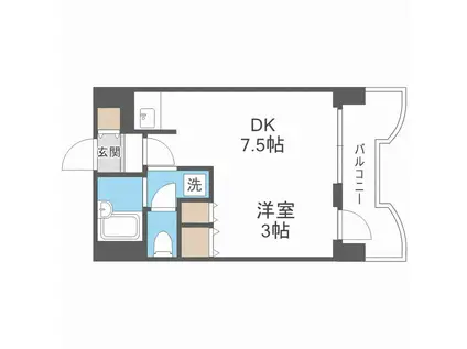札幌ビオス館(1DK/4階)の間取り写真