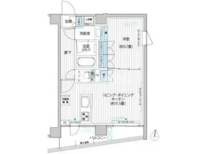 カスタリア目黒平町(1LDK/2階)の間取り写真