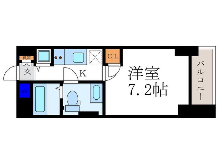 コスモフォーラム四条(1K/6階)の間取り写真