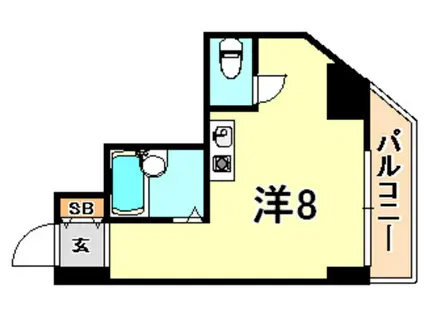 ドミール寺尾(ワンルーム/2階)の間取り写真