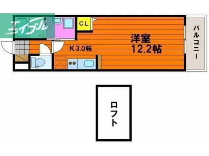 アルファレガロ岡山駅前(1K/10階)の間取り写真