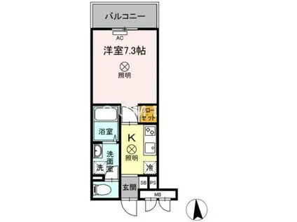 グレイス厚生町(1K/2階)の間取り写真