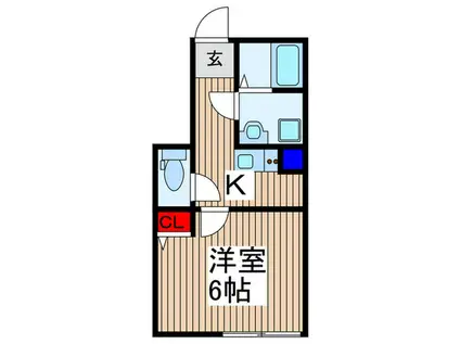 上戸田2丁目アパート(1K/1階)の間取り写真