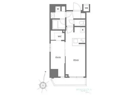 アジールコート板橋本町(1LDK/2階)の間取り写真