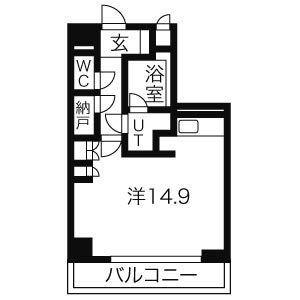 アーデン春岡(ワンルーム/3階)の間取り写真