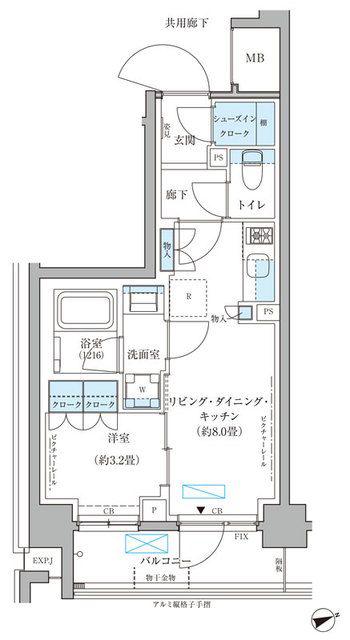 パークアクシス文京本郷(1LDK/3階)の間取り写真
