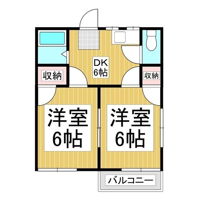 ブラボー50 NO.1(2DK/2階)の間取り写真