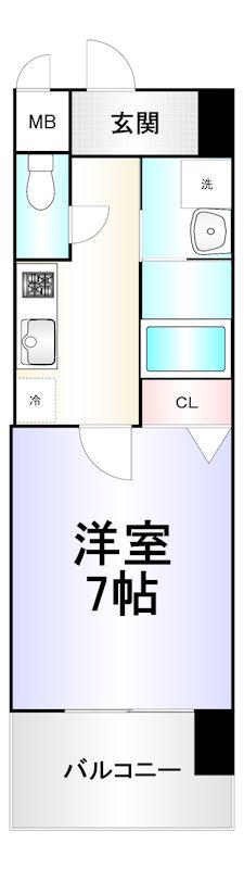 到津の杜 桜花(1K/11階)の間取り写真