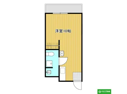 ホワイトテラス(ワンルーム/2階)の間取り写真