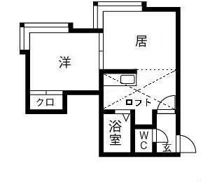 ウエストヴェリー(1DK/2階)の間取り写真