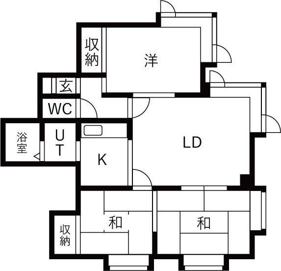 フロスティ東苗穂C棟(3LDK/1階)の間取り写真