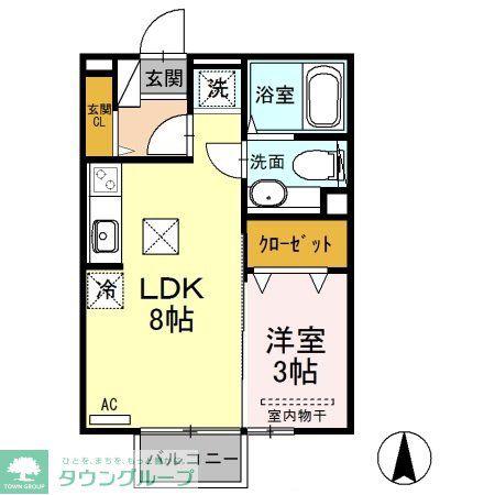 メゾン・ソニアAB(1LDK/1階)の間取り写真